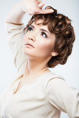 Woman beauty style close up face portrait