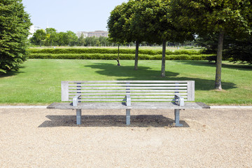 Wooden bench in London Park
