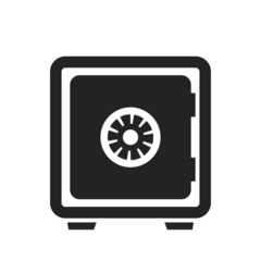 bank safe black icon. vector illustration