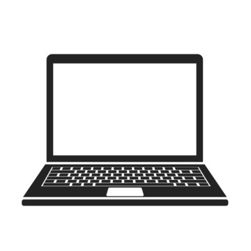 laptop black icon. vector illustration