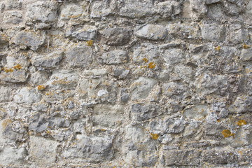 Close-up view of cobbled wall