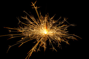 burning christmas sparkler