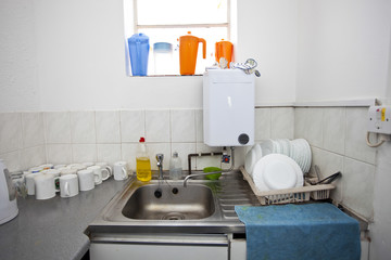 Interior of kitchen in television studio