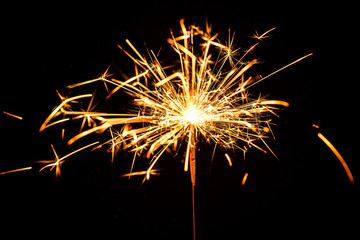 burning christmas sparkler