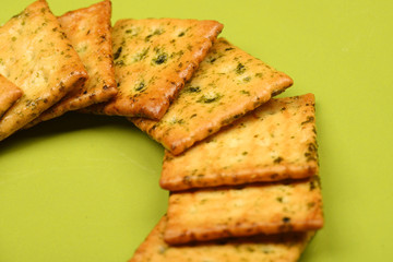 Biscuits On Green Bowl