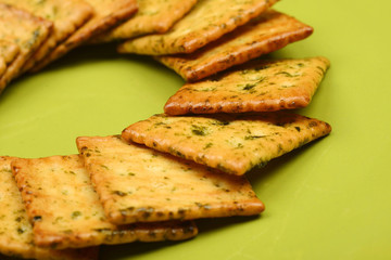 Biscuits On Green Bowl