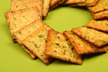 Biscuits On Green Bowl