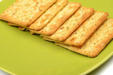 Biscuits On Green Bowl