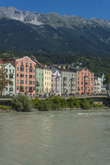 Fototapeta na wymiar Mariahilf Street in Innsbruck, Austria.