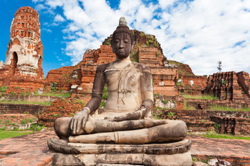 Fototapeta premium bouddha, temple de wat phra mahathat, Thaïlande