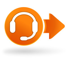 assistance téléphonique sur symbole web orange