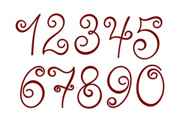 Curly numbers.
