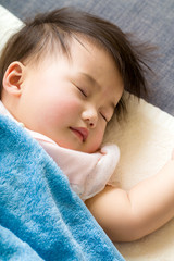 Fototapeta na wymiar Asian baby girl sleeping