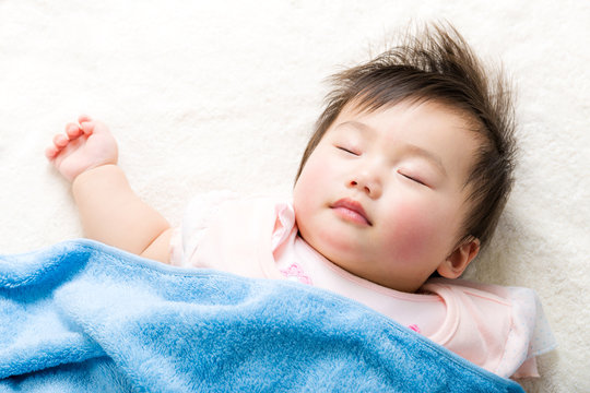 Asian baby sleeping