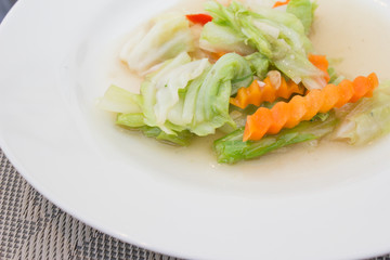 Stir fry  cabbage with carrots
