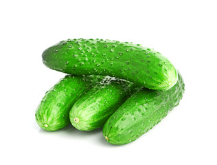 green cucumbers  isolated on white background