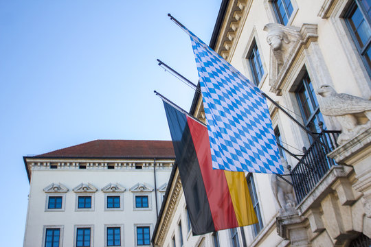 Bavarian and German flag in munich