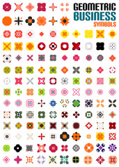 Set of colorful editable business symbols
