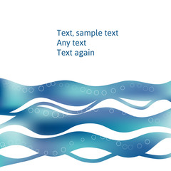 Template for messages with waves; abstract background