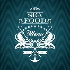 Sketch for a restaurant menu. Sea food