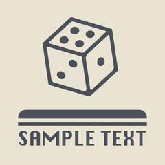 Dice icon or sign, vector illustration