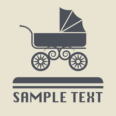Baby Carriage icon or sign, vector illustration
