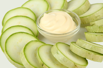 Fresh marrows on plate, close-up