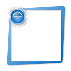 blue text frame and transparent circles with cloud and rain