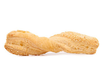 Close up of cheese sticks with seeds.