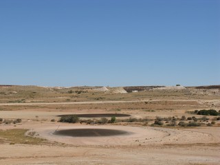The barren golf courses of Coober Pedy in Australia