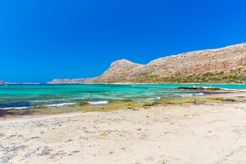 Fototapeta premium Balos beach. View from Gramvousa Island, Crete in Greece