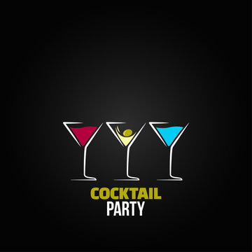 cocktail party glass design menu background