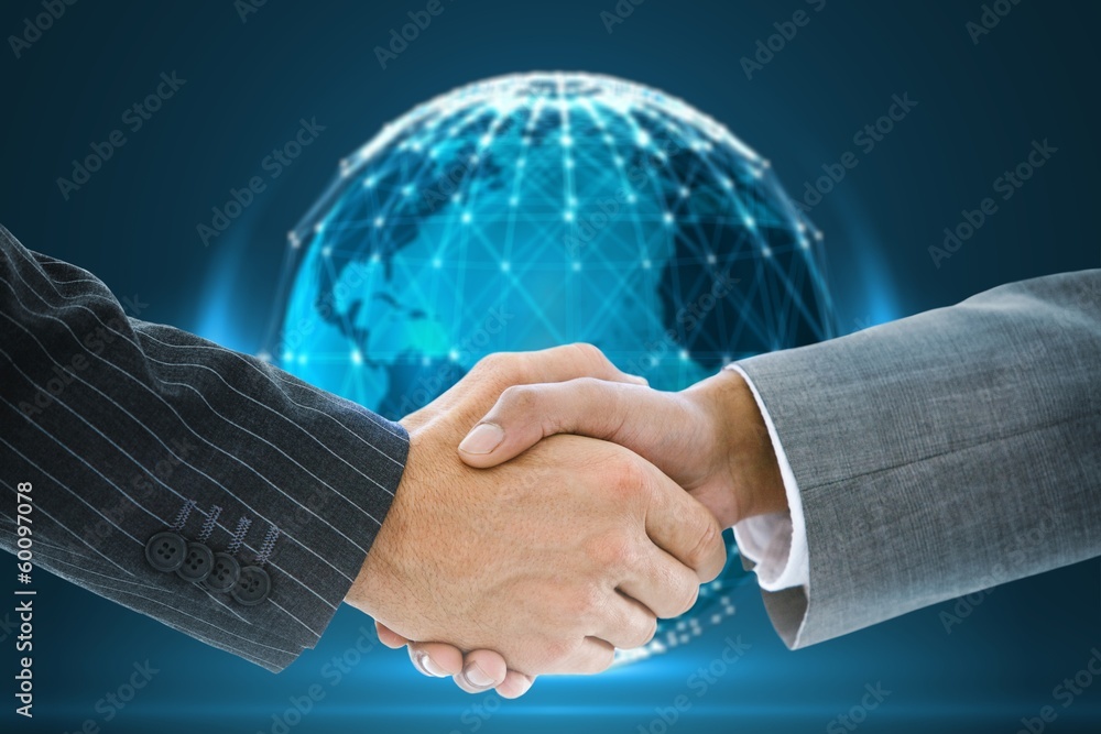 Poster composite image of business handshake