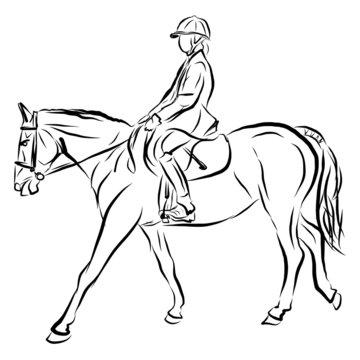 horse ridding young girl show jumping