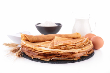 stack of crepes isolated