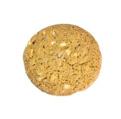 Almond cookie on white background