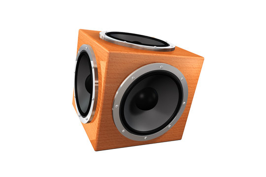 Lautsprecher Cube Holz 3