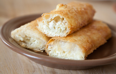 Cotton cheese pies with shallow depth of field