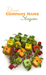 Cubic fruit composition