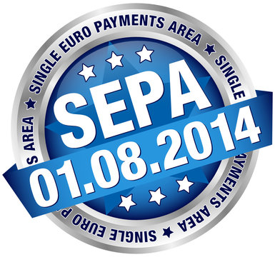 Button Banner "SEPA" August blau/silber