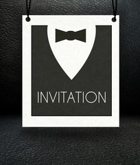 Elegant invitation suit and bow tie