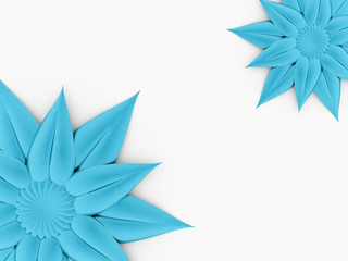 Two blue flower concept on white