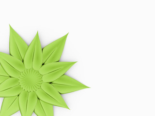 Green flower concept on white