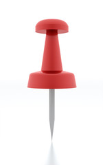 Red push pins rendered on white