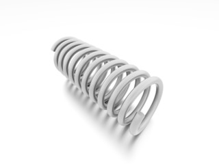 Metal spiral string isolated on white