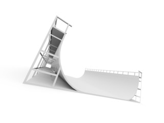 Skateboard ramp rendered and isolated