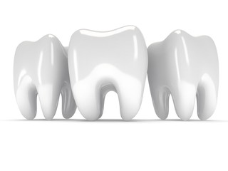 Teeth isolated on white back.