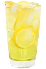 Wandcirkels plexiglas Lemonade with ice cubes and sliced lemon © Grigoriy Lukyanov