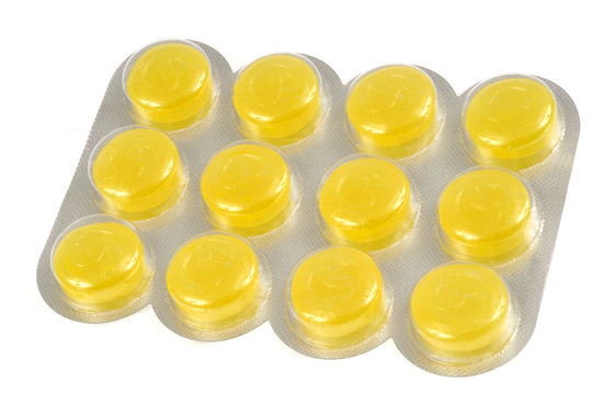 Plaquette de pastilles pour la gorge