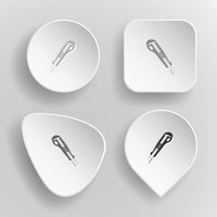 Knife. White flat vector buttons on gray background.